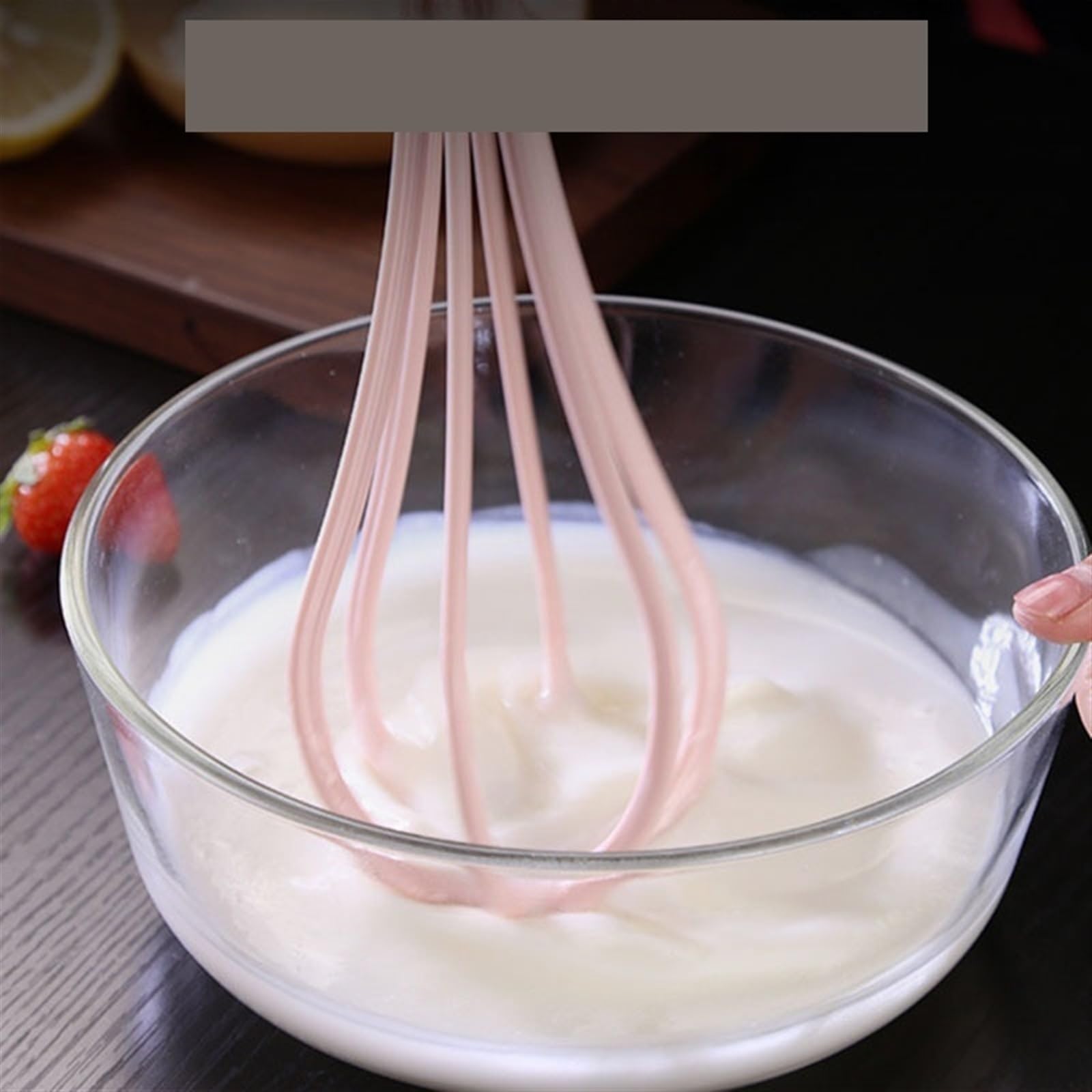 Frusta manuale per uova, antiscivolo, facile da pulire, per torte, crema, montalatte misto, accessorio da cucina (blu scuro)