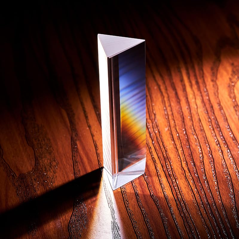 Thanhtrucgarden 30x30x60MM Triangular Prism Rainbow Prisma Crystal Glass Photographic Prisme Color Prisms Physics Children's Light Experiment