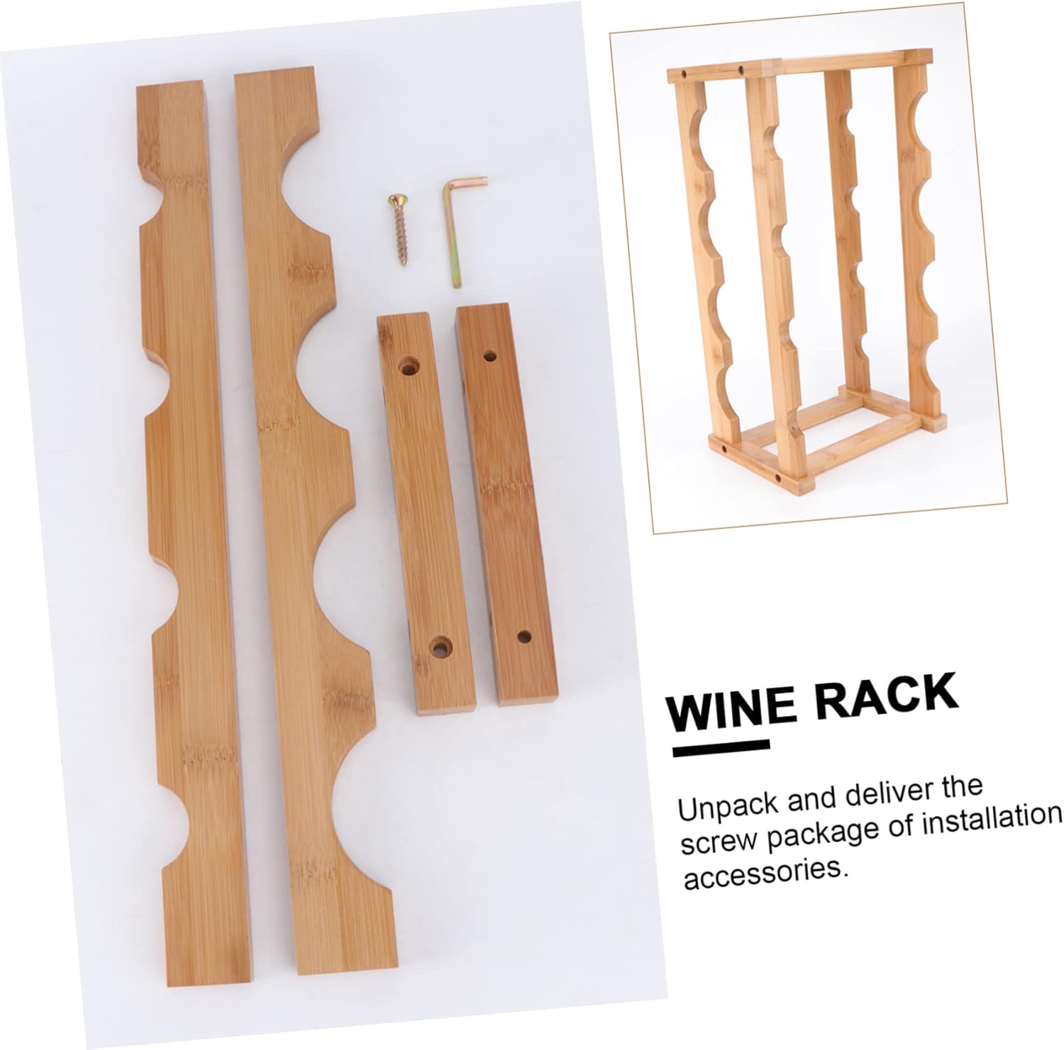 Wooden Wine Rack Stand Double Layer Wine Bottle Holder Elegant Display for Home Office Kitchen Bar and Dining Chic and Creative Storage