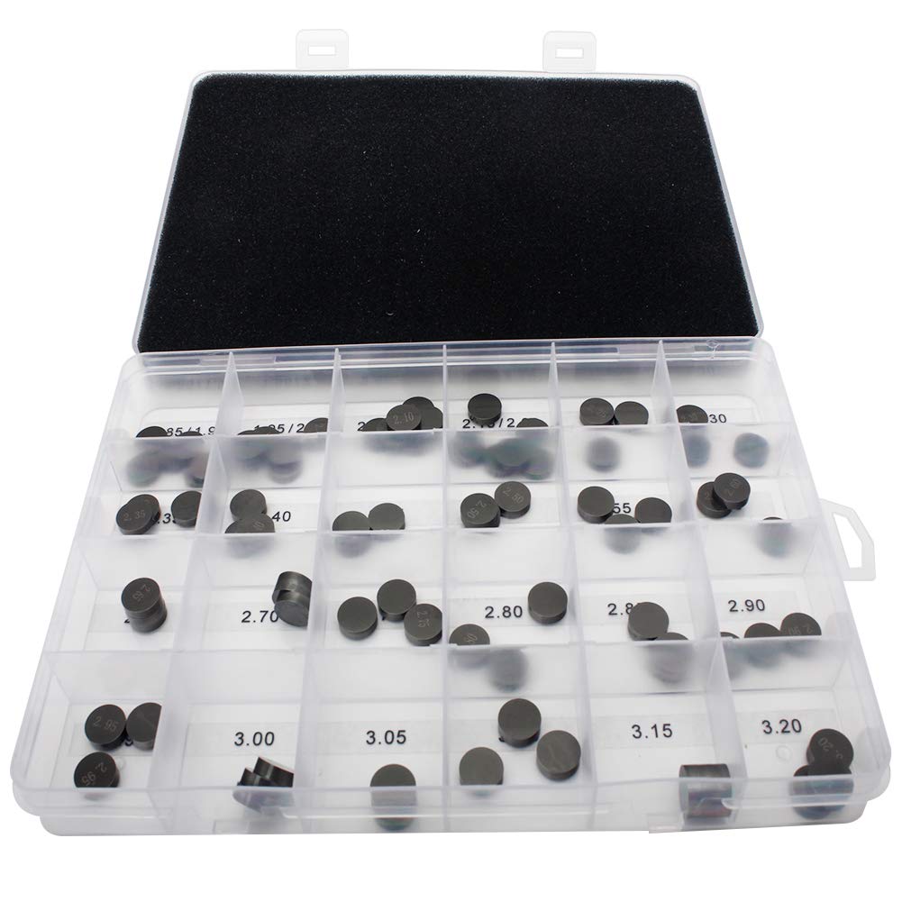 TARAZON 84pcs 10mm Valve Shim Ventileinstellplättchen 1.85MM-3.20MM 32 Klingen Fühlerlehre für XC-W EXC 450 500 530 DUKE ENDURO 690 ADVENTURE 990 1190 SUPER DUKE 990 1290 RC8 1190