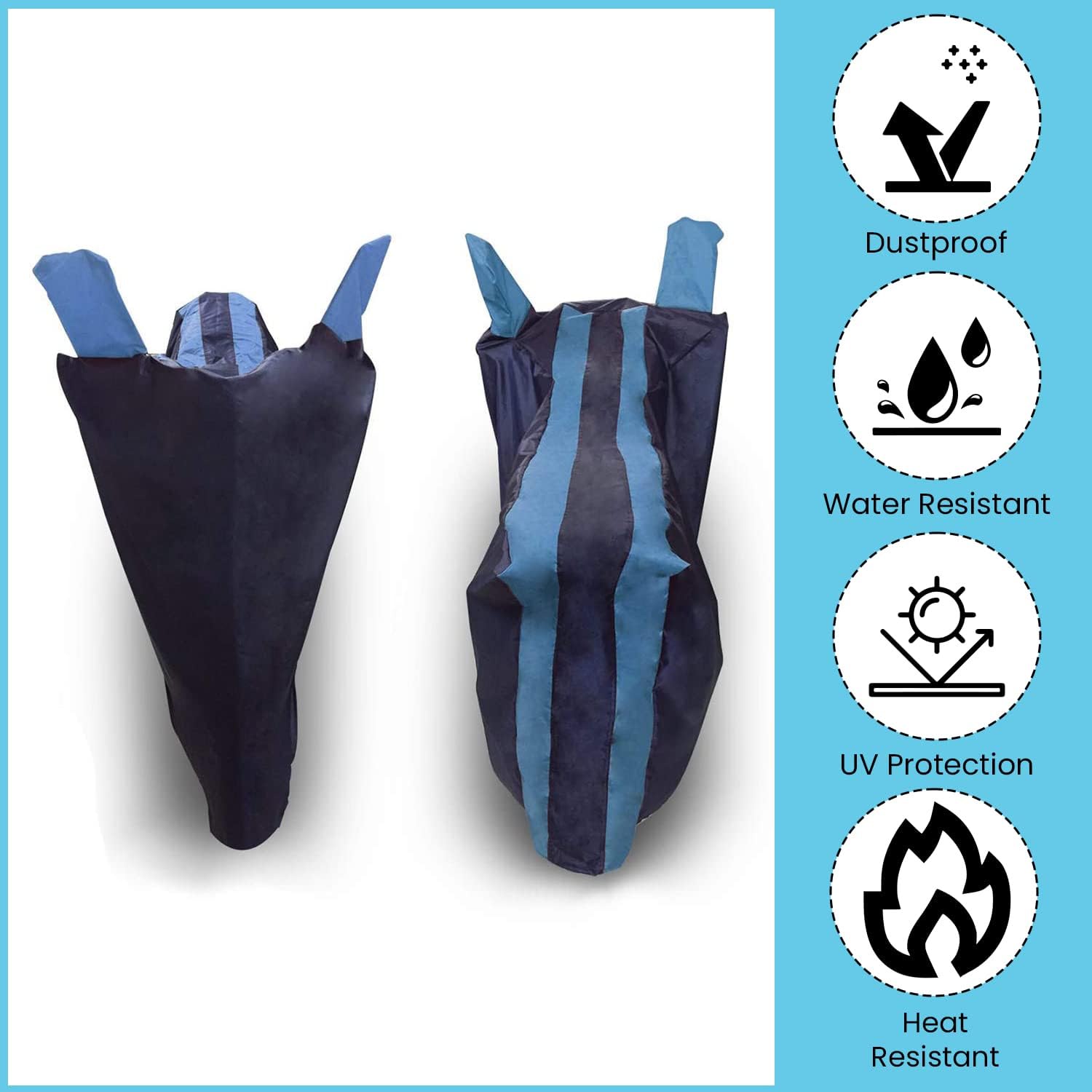 MoTotrance Aqua Water Resistant Bike Cover for Hero Xtreme Sports | 99.9% Water Resistant & Dustproof | Mirror Pockets | Anti Scratch | Interlock Stitching | Buckle Belt | Two Wheeler Cover 2