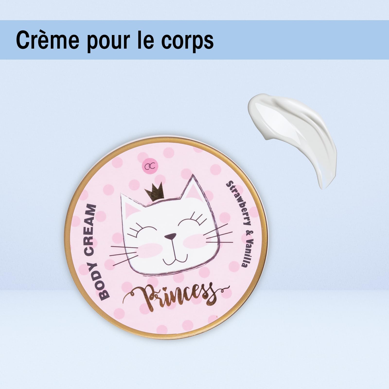 Accentra Coffret cadeau PRINCESS KITTY, coffret cadeau fille avec 250 ml gel douche, 180 ml lait corps, 180 ml gommage corps, 60 ml crème corps, 2 x 40 g bombe de bain, joli panier rose à offrir