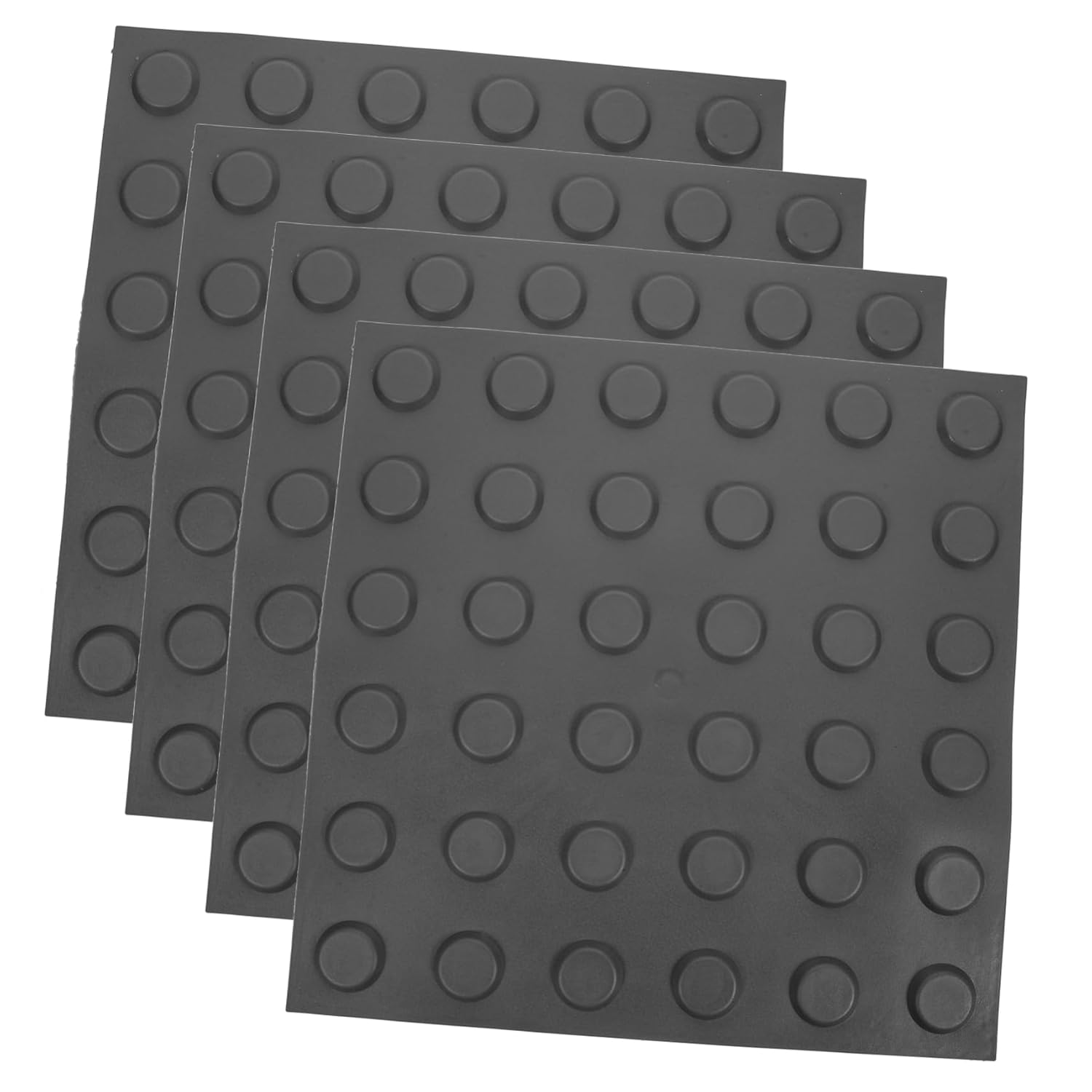 4sheets PVC Blind Bricks for Sidewalks and Walkways Grey Dot Pattern Floor Stickers for Outdoor Path Guidance and Safety