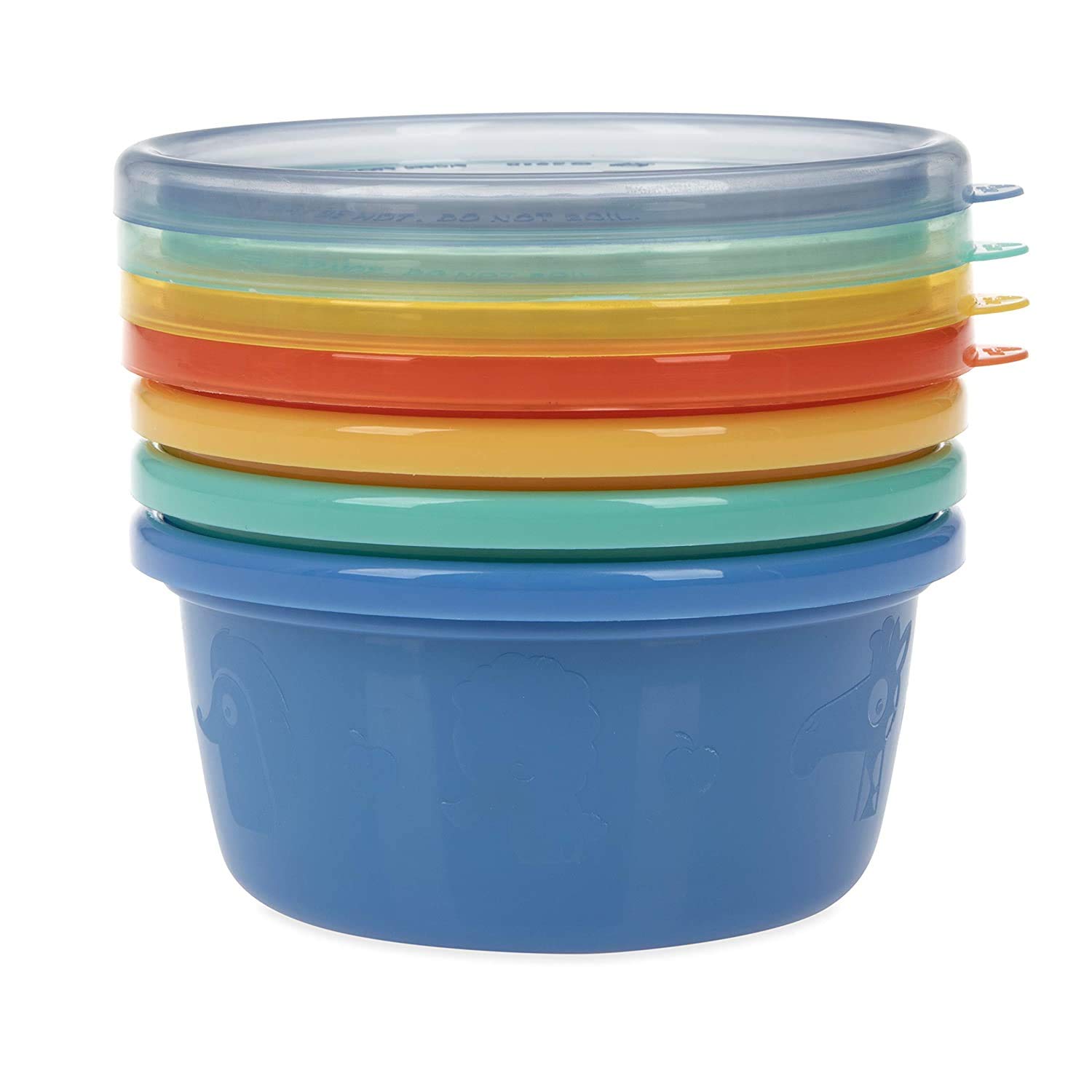 Nuby Set di Scodelline con Coperchio a Chiusura Ermetica 4 Pezzi 240 ml 4 Mesi+