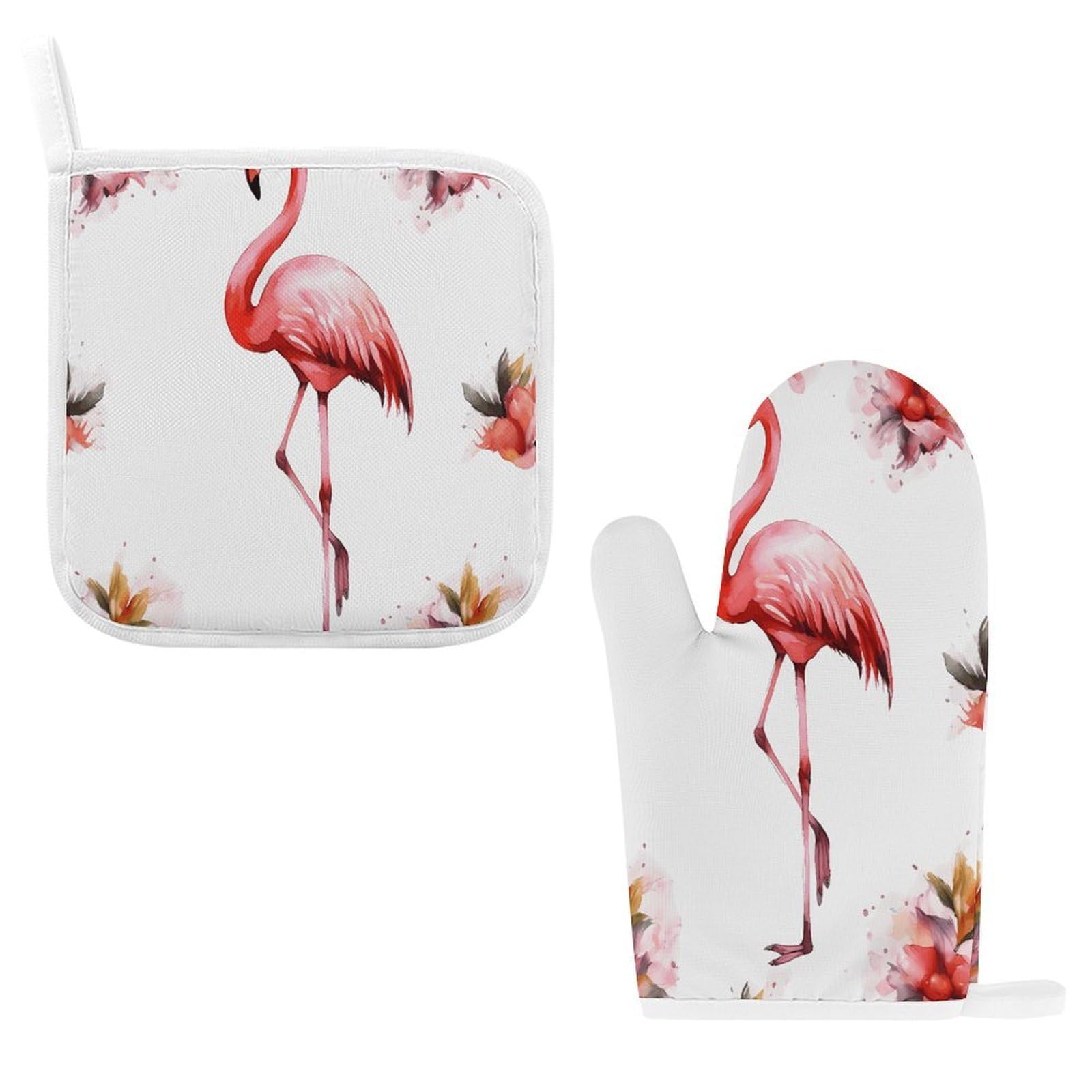 Fodpand Style Flamingo Oven Mitts And Pot Holders Sets