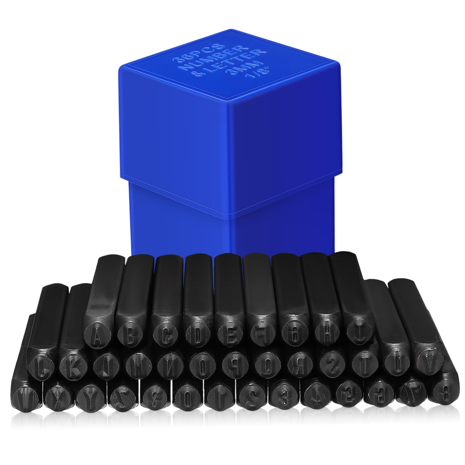Poinçons à chiffres et lettres métal Mikikit jeu acier pour perforation plastique papier