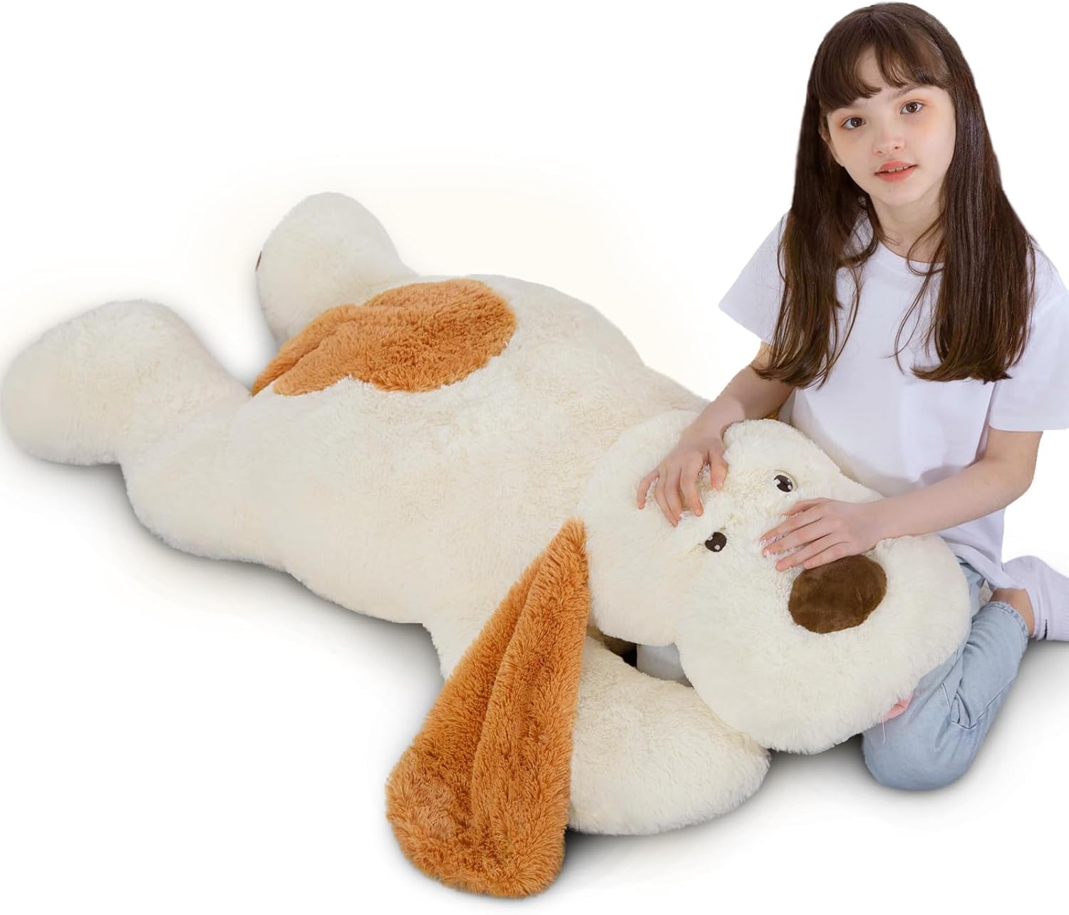 MorisMos Giant Dog Stuffed Animals, 51inch Large Stuffed Dog Plush Soft Big Puppy Pillow Gifts Kids, Girls, Boys, White - Image 7