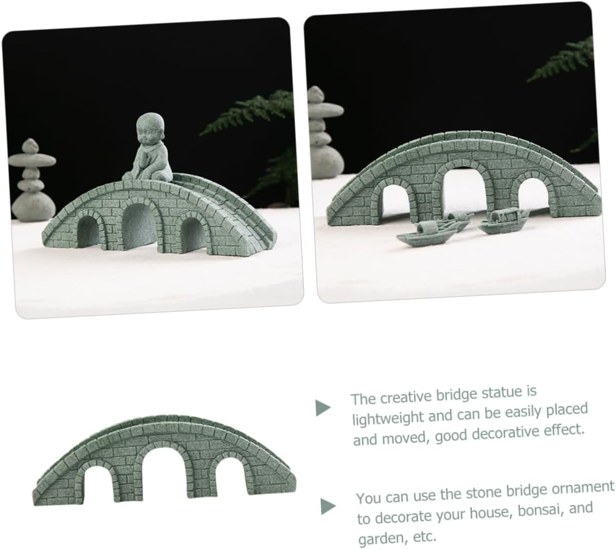 Outanaya Miniature Bridge Model Bridge Statue Zen Style Sculpture Garden Decor Bonsai Adorn