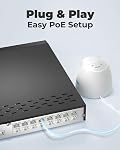 Reolink 4K HD 16CH PoE Système de surveillance vidéo, 8pcs 8MP Détection de la personne/du véhicule PoE Caméras de sécurité extérieur avec 16-Channel NVR, 4TB HDD Pré-Installé, Night Vision 24/7 Enregistrement, RLK16-800D8