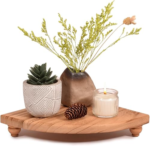 Soporte de jabón con pedestal de madera, elevadores de madera para exhibición, bandeja dispensadora de jabón decorativa, organizador de encimera de