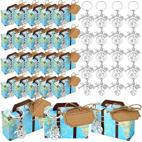 36 Set World Map Mini Suitcase Favor Boxes Party Favor Candy Box ...