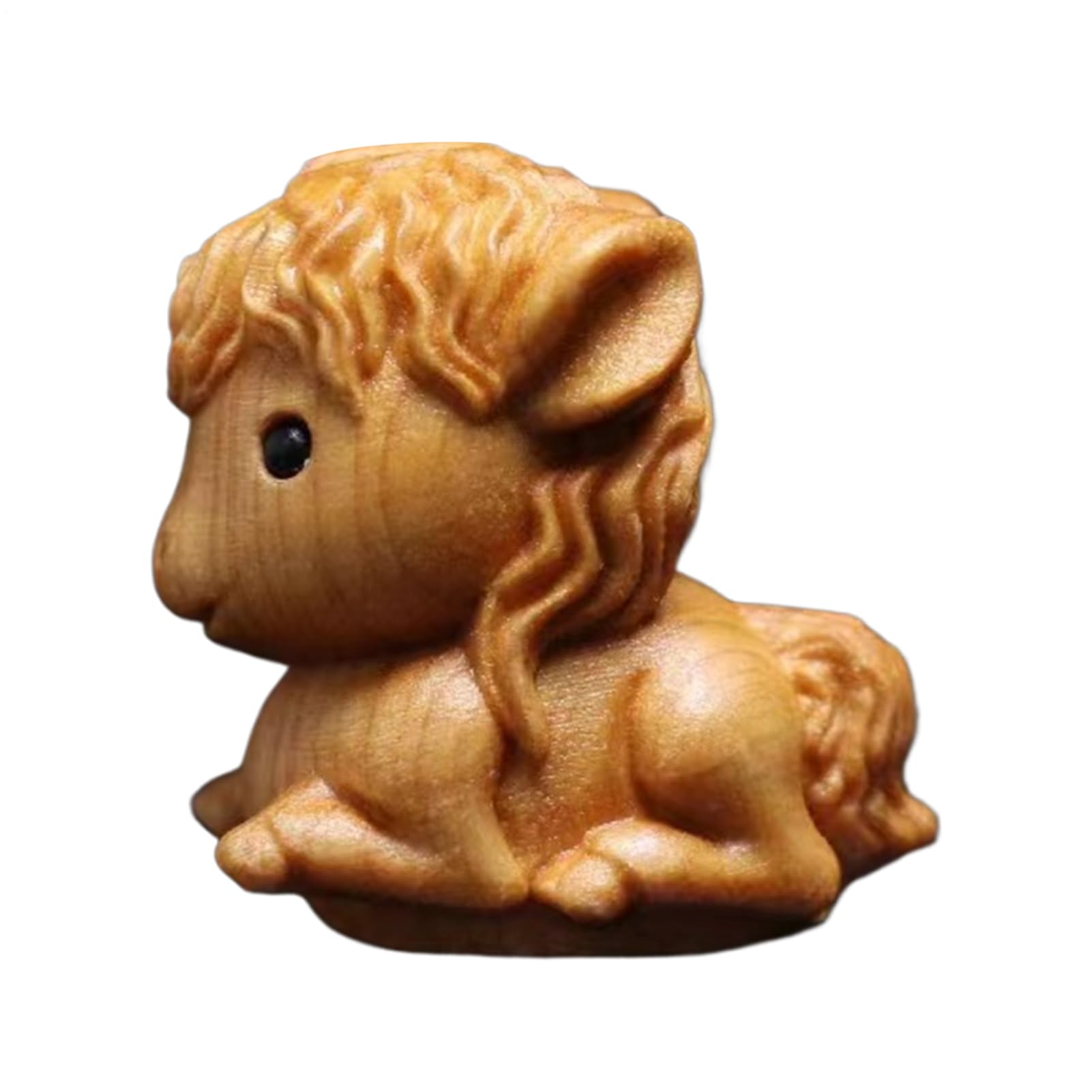 Wooden Horse Figurine,Miniature Tabletop Decor - Wealth Statue Ornament - for Home Office Bedroom Living Room Bookcase Window Sill Display Cabinet Dressing Table Nightstand