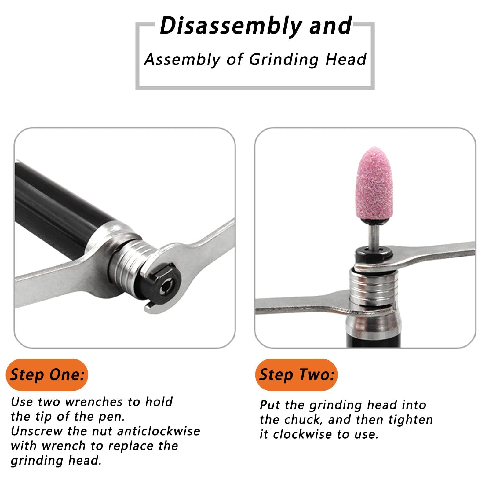 Kit Meuleuse Stylo Pneumatique Professionnel, Mini Meuleuse Air Crayon avec Accessoires, Alliage de Zinc, 65000 tr/min, 90 psi, Pince 1/8 pouce, pour Polissage Gravure Découpe