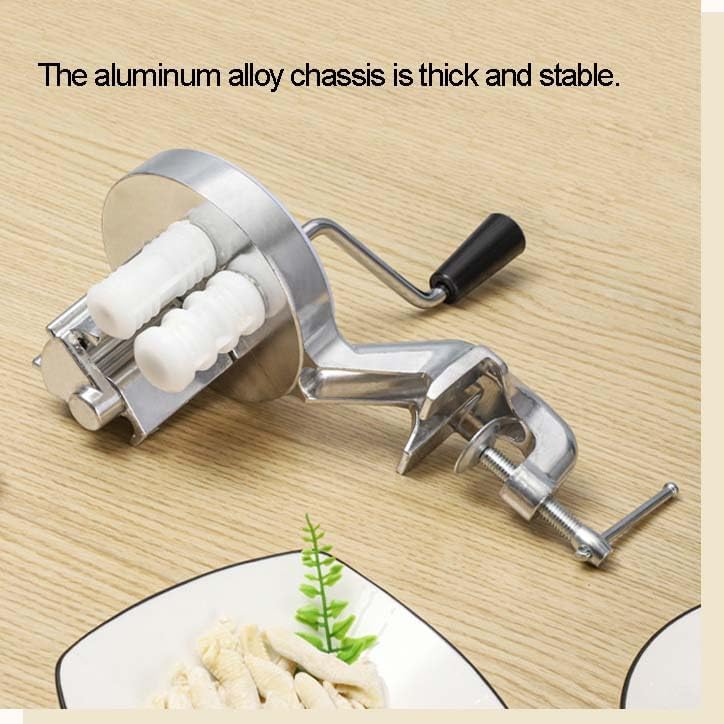 Macaroni Machine, Manual Pasta Maker, Table-Clamp Design & Detachable Crank, Aluminum Alloy Construction,Hand Cranking Noodles Pressing Machine Cooking Tool for Kitchen Restaurant