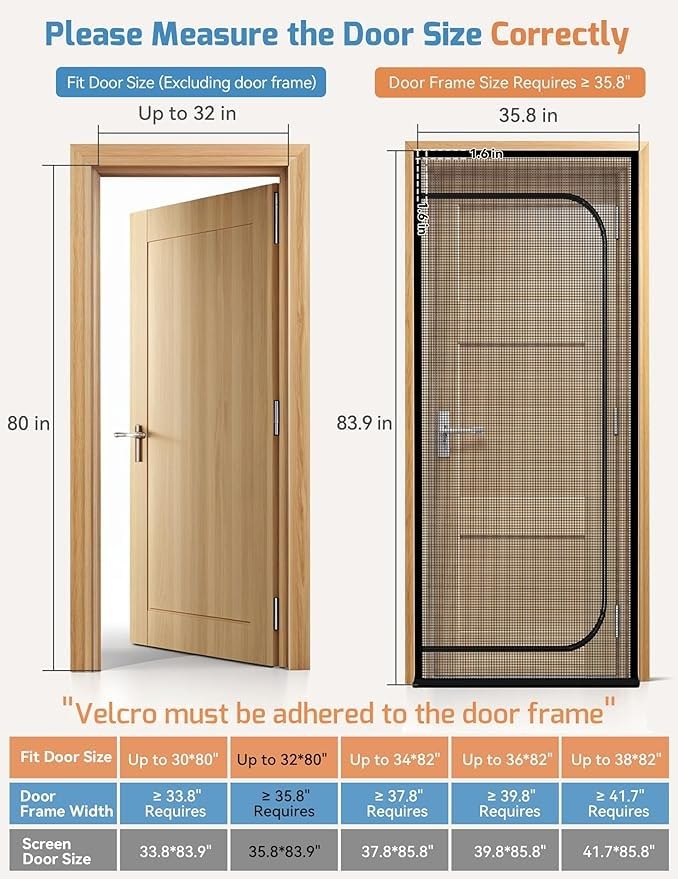 Siatka do drzwi dla kota z zamkiem błyskawicznym, gruba siatka, biała, wiele rozmiarów (A 90 x 210 cm) - idealna dla kotów domowych i łatwa instalacja