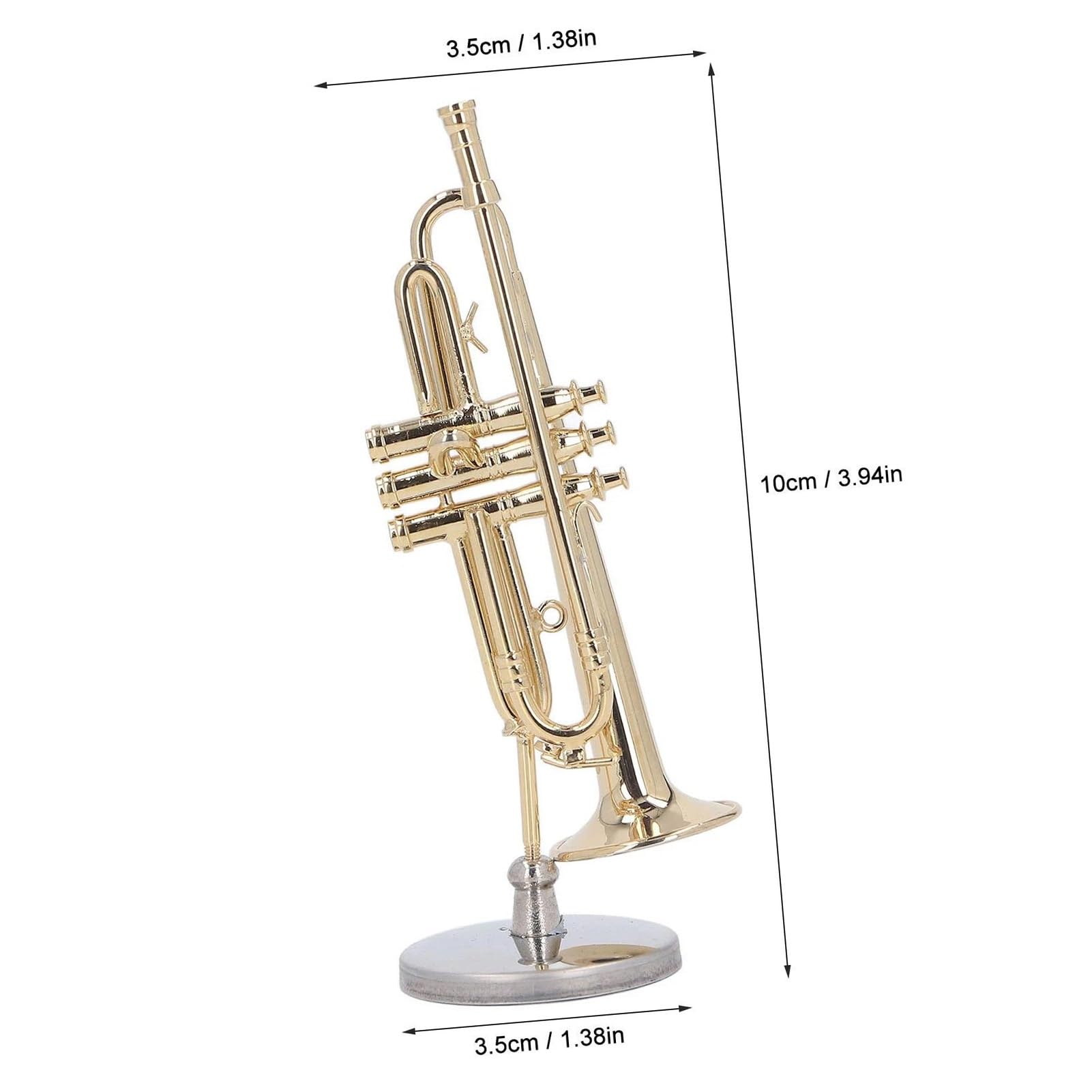 Ozdoby na instrumenty muzyczne Mosiężna miniaturowa trąbka z etui na stojak ozdoba na instrument muzyczny