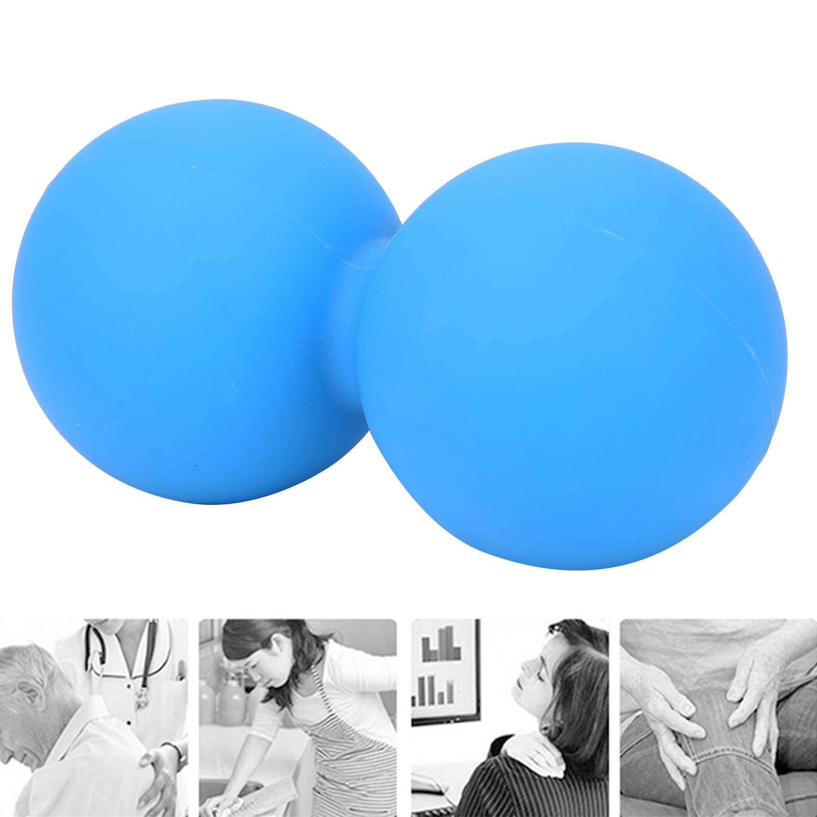 Bola de masaje de maní, bola de masaje de relajación corporal de gel de sílice, herramienta de masaje de liberación miofascial, bola de masaje de relajación de yoga (azul)