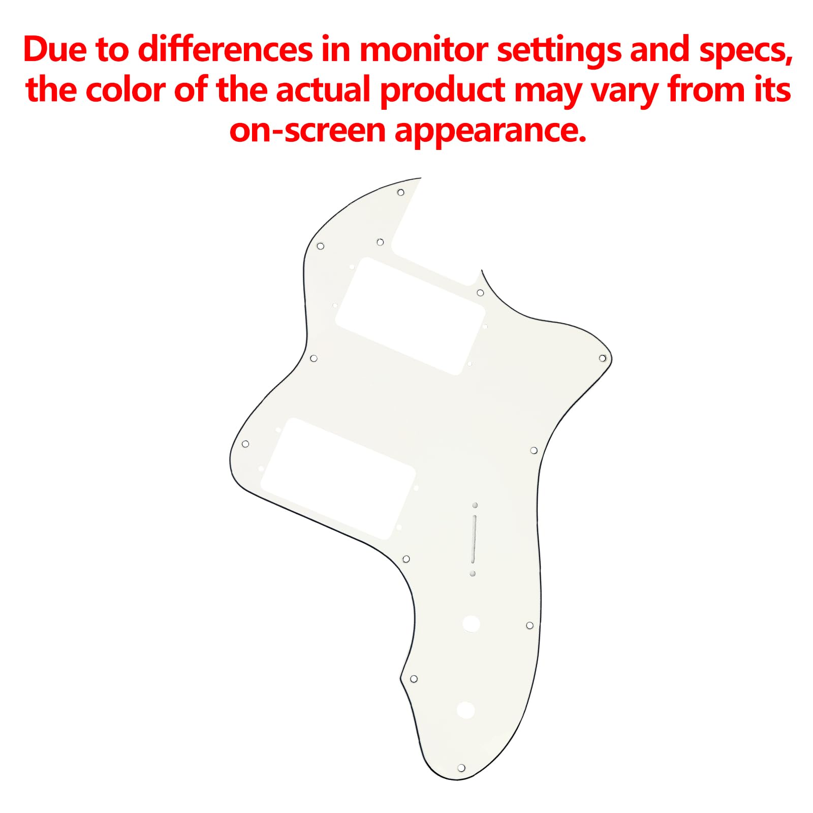 Banworks 3 Ply Tele HH Pickguard 12 Holes Wide Range Pickup Slot Cover Telecaster Pickguard Scratch Plate for USA/Mexican Fender Vintage 72 Tele Thinline Style Electric Guitar JT-HB-07 Vintage White - Image 4