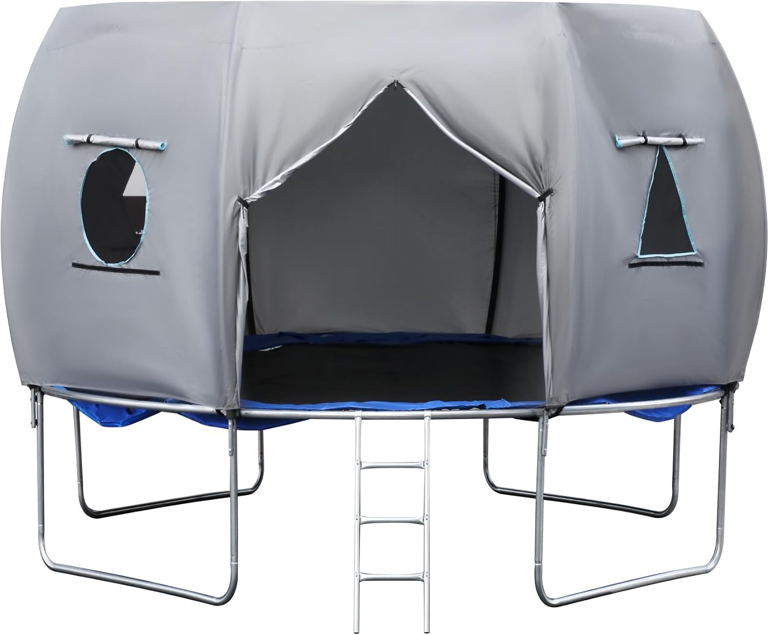 MARGAR 14FT Trampoline Tent (Tent Only), Fit for 8 Curved Poles Round Trampolines, Oxford Cloth Trampoline Sunshade Tear-Resistant, Rainproof, Outdoor Trampoline Accessories Camping Suitable, Grey