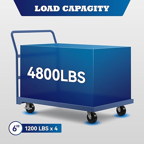 Miniatura 4 de Ruedas giratorias de 6 pulgadas, ruedas de alta resistencia, ruedas de remolque con fuerte capacidad de 1200 LB, alta resistencia a la temperatura