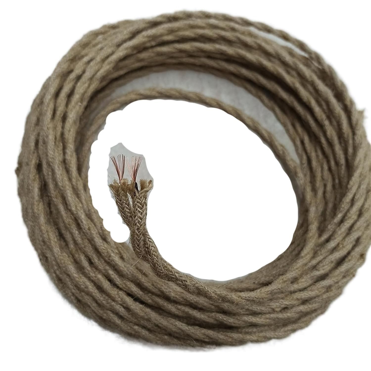 Cables flexibles, cobre trenzado de cuerda de cáñamo de alambre eléctrico | Cable de luz colgante retro de 2 núcleos o 3 2-100 m 300 V 19 AWG(2 Core,30meter)
