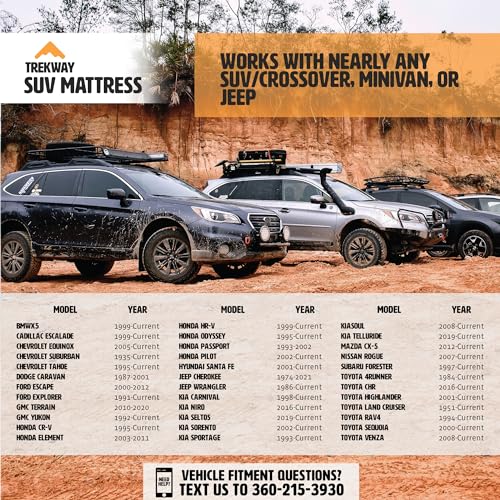 Offroading Gear SUV/Van Inflatable Air Mattress w/Side Chambers - Car Camping Bed - for 4Runner, Outback, Forester, Cherokee, RAV4, Blow Up Inflatable. from Trekway