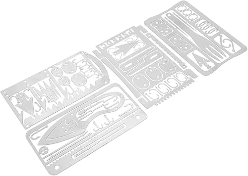Miniatura 4 de Herramienta multifunción para acampar al aire libre, 4 tarjetas de pesca multifunción de acero inoxidable preservativo para acampar al aire libre