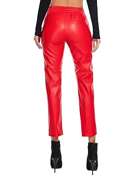 Tagoo Faux Leather Pants for Women High Waisted Pleather