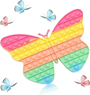 Macaroon Jumbo Butterfly Fidget Toy Giant Sensory Toy, Huge Push Bubble for Kid Children and Adult Decompression and Emotion Anxiety Reliever Tool
