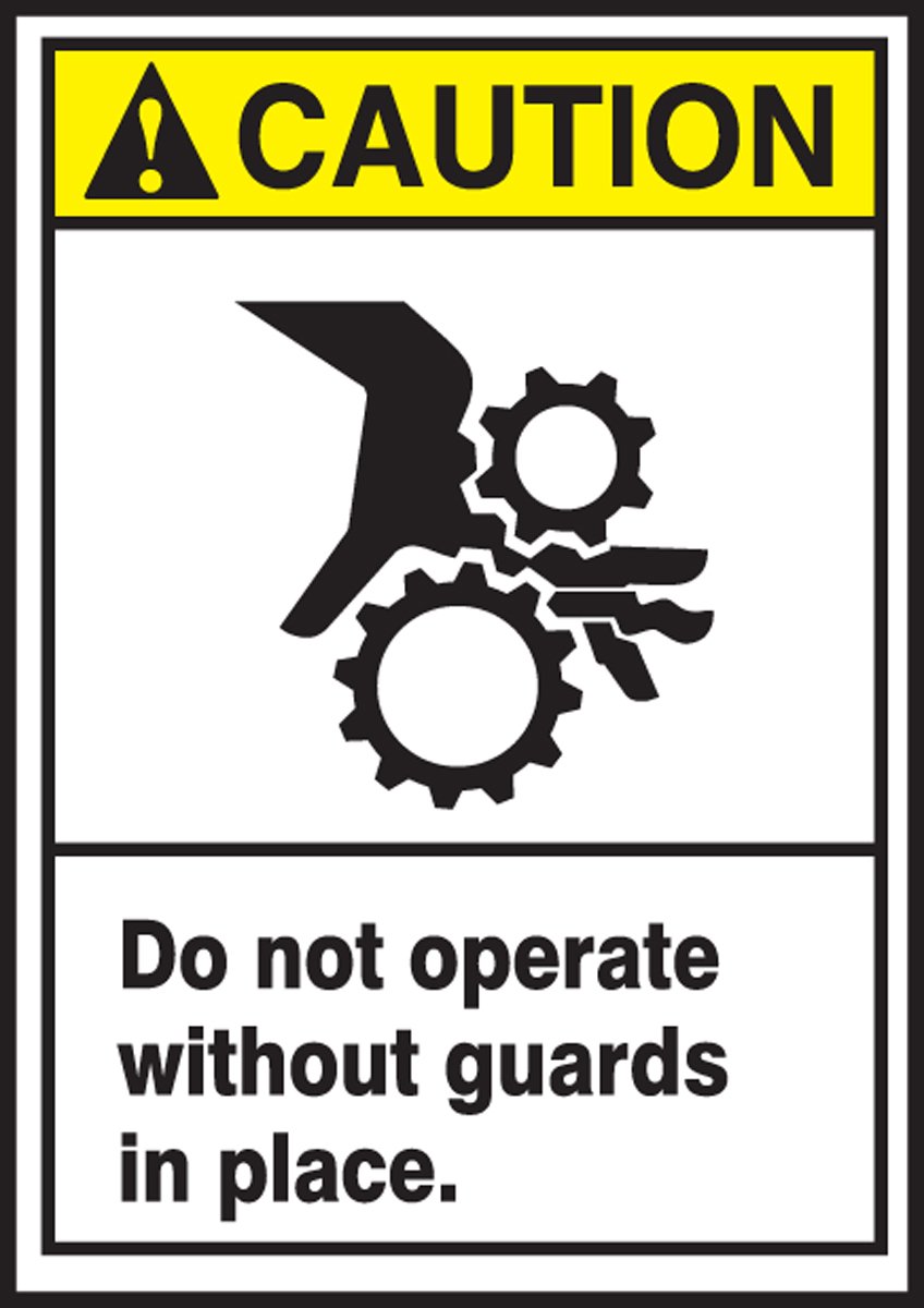Autocollant Attention ne pas utiliser sans protection Vinyle jaune - 2