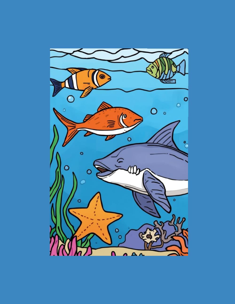 Sea Animals Coloring Book for Kids Ages 4–8: Fun Ocean Coloring Pages for Kids