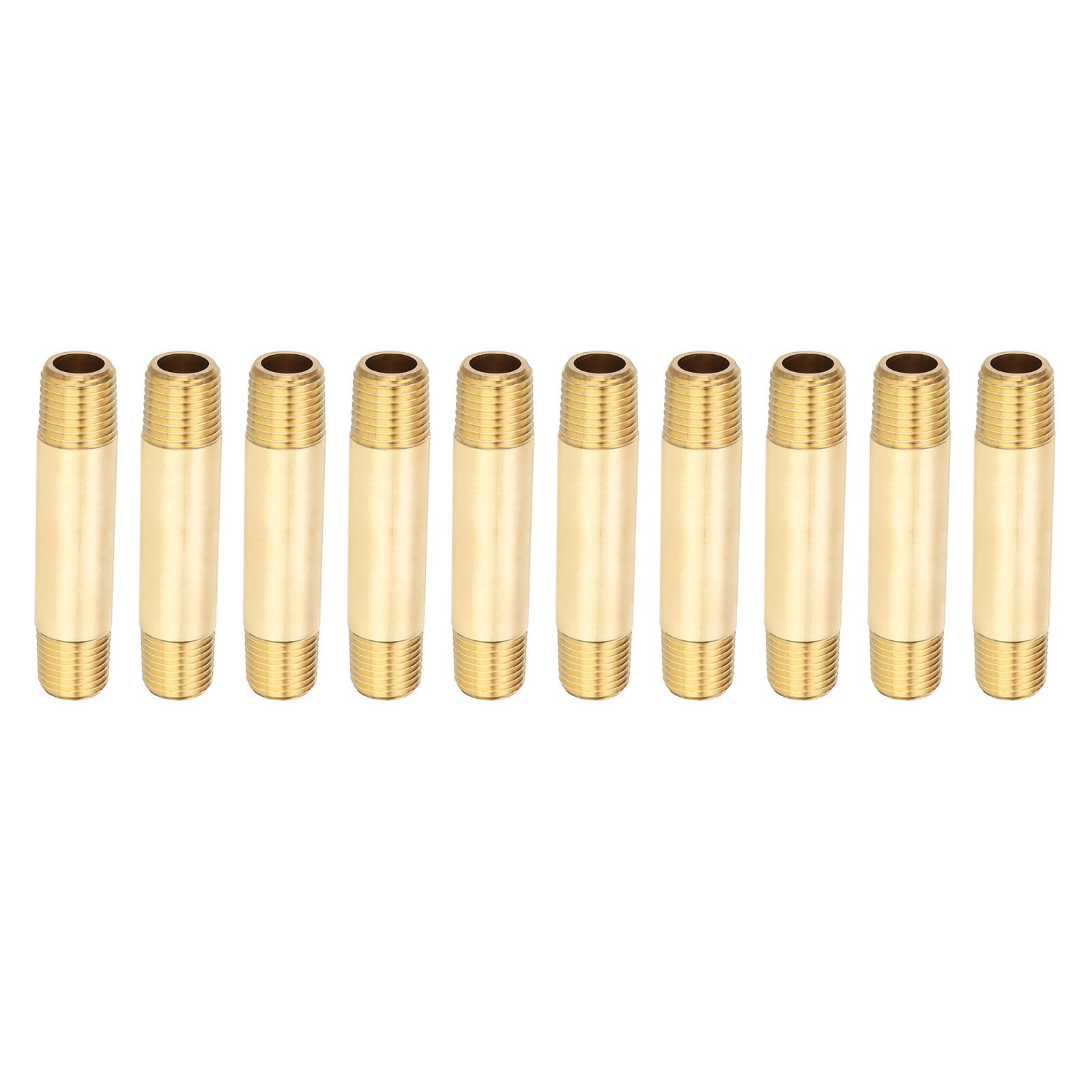 PATIKIL Raccordo Filettato Maschio In Ottone 1/4" x 1/4" NPT Prolunga Lunga, 25Pz Prolunga Diritta 3" Per Collegamenti Di Sistemi A Combustibile, Aria, Acqua, Olio, Gas, 1200PSI