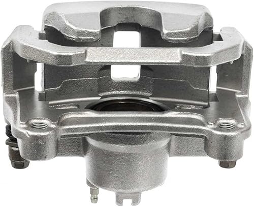 Miniatura 4 de AutoShack - Juego de pinzas de freno delanteras perforadas y ranuradas, juego de pinzas plateadas y pastillas de cerámica de alto rendimiento,