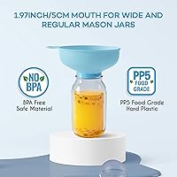 Vista 3 de Pisol Embudo Versátil de Boca Ancha, Embudos de Enlatado para Uso en Cocina, Juego de Embudos de Cocina de Plástico de Grado Alimenticio con 4