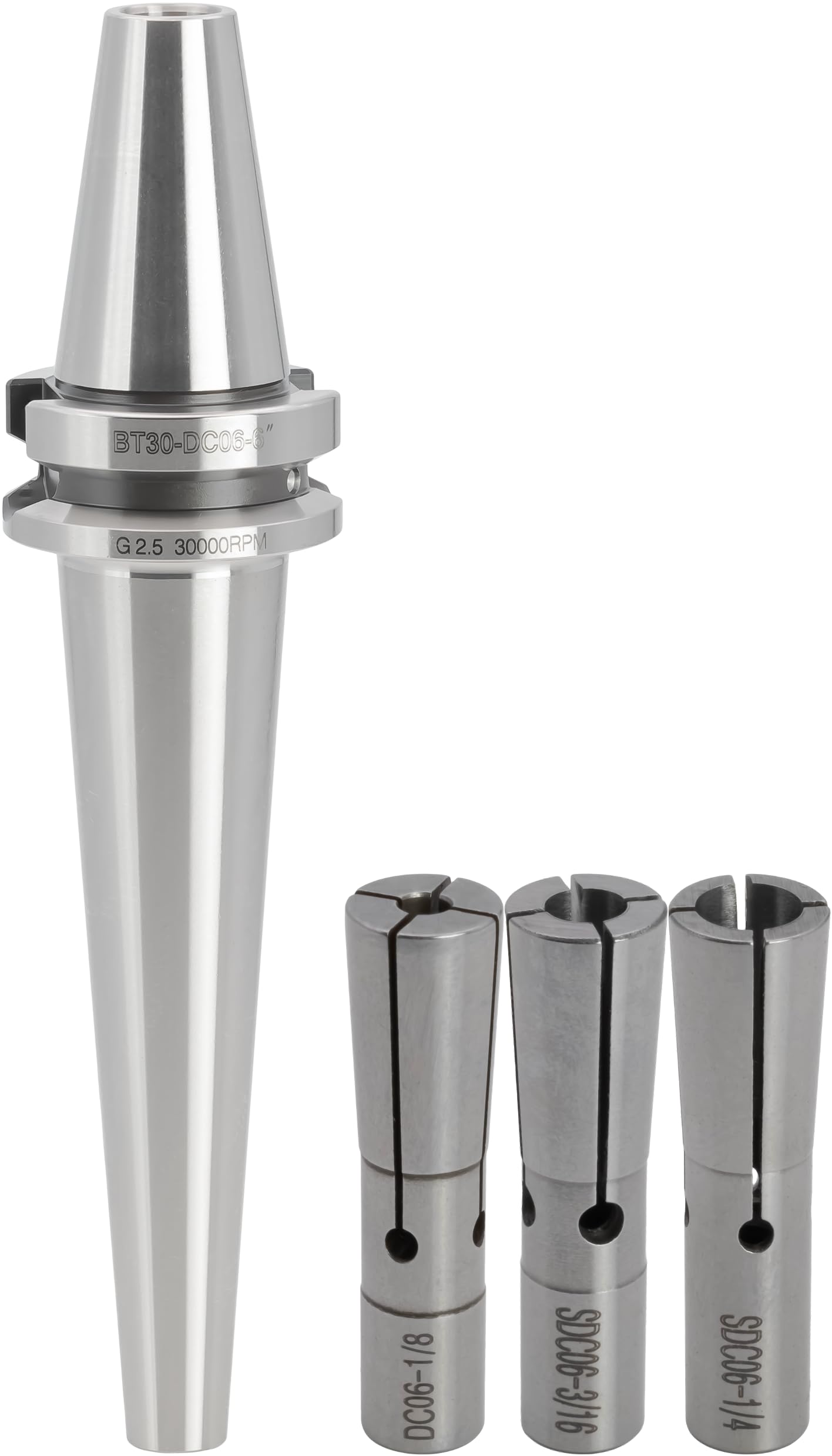 BT 30 Taper Slim Fit DC-6 Collet Chuck, Tool Holder Set, 6