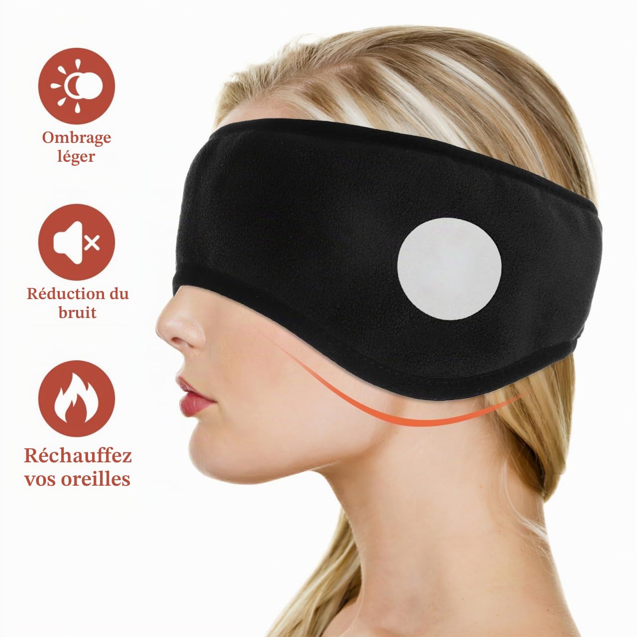 UPKOCH Cache-Oreilles De Sommeil En Polaire Avec Bandeau Ajustable Protection Auditive Anti-Bruit Pour Dormir Chaud Confortable Pour Femmes Et Hommes Activités Extérieures Hiver
