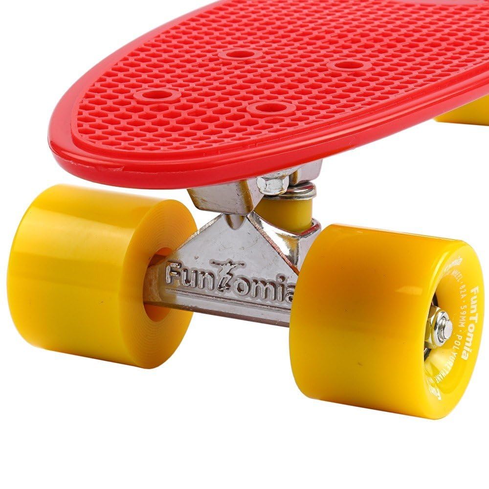 FunTomia Skateboard 57cm Mini-Cruiser Board mit T-Tool, ABEC-9 Kugellager, LED Rollen, Kinder Anfänger