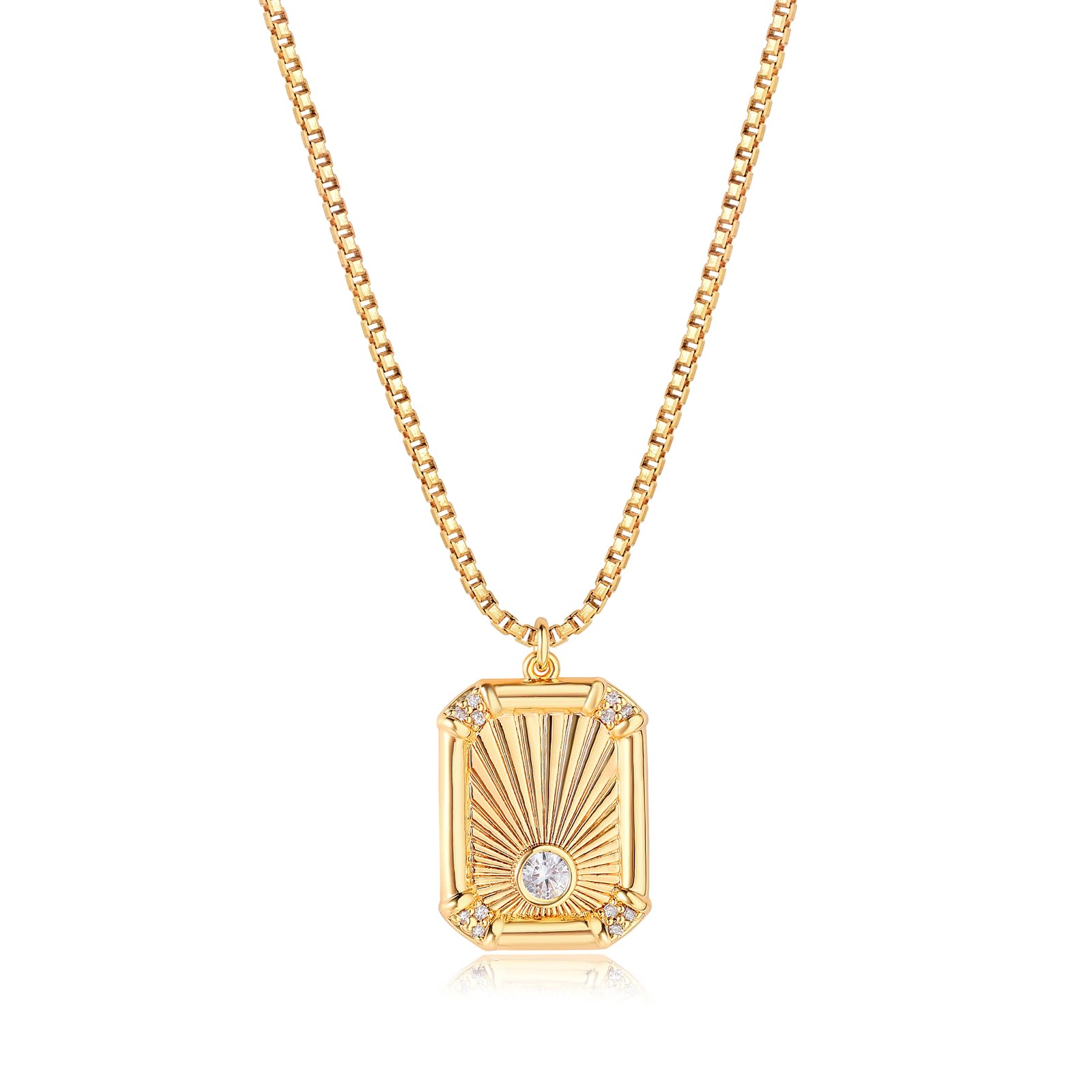 Dainty Gold Sun Moon Necklace for Women 18k Gold Plated Moon and Sun necklace Pendent Necklace Cubic Zircon Minimalist Handmade Necklace for Jewelry Gifts