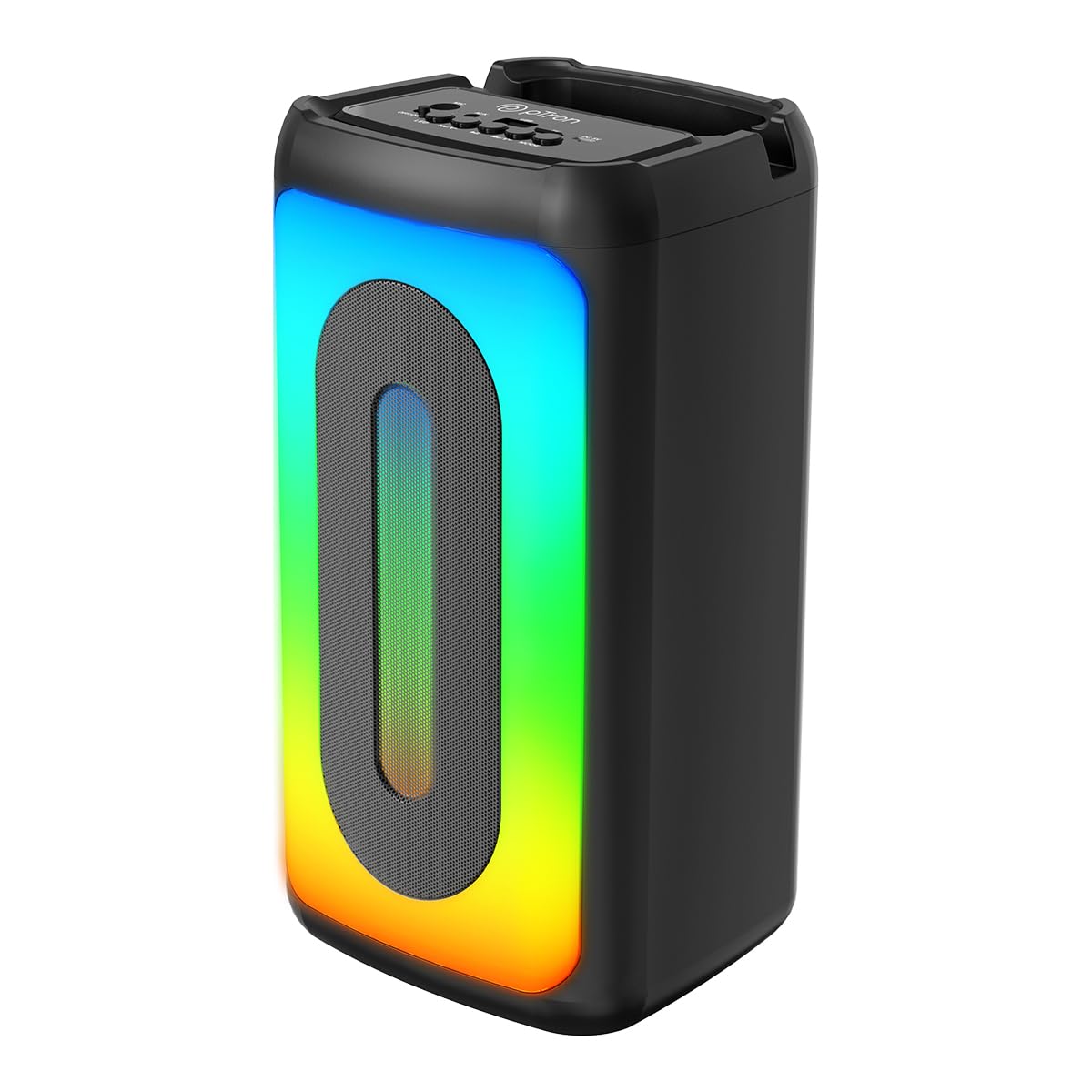 pTron Fusion Play Portable 34W Bluetooth Speaker w/Immersive Sound, Vivid RGB Lights, Party Speaker w/ 7 Hrs Playtime, BT5.3/Aux/TF Card/USB Playback, 6.5mm Karaoke Mic Port, Type-C Charging (Black) pTron Fusion Play Portable 34W Bluetooth Speaker w/Immersive Sound, Vivid RGB Lights, Party Speaker w/ 7 Hrs Playtime, BT5.3/Aux/TF Card/USB Playback, 6.5mm Karaoke Mic Port, Type-C Charging (Black)