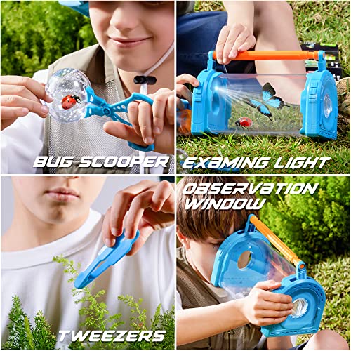 Play-Act Bug Catcher Kit For Kids - Light Up Critter Habitat Box For Indoor/Outdoor Insect Collecting - Includes Bug Tong, Tweezer, Activity Booklet, And Pipette - Gift For Boys And Girls #TOP1