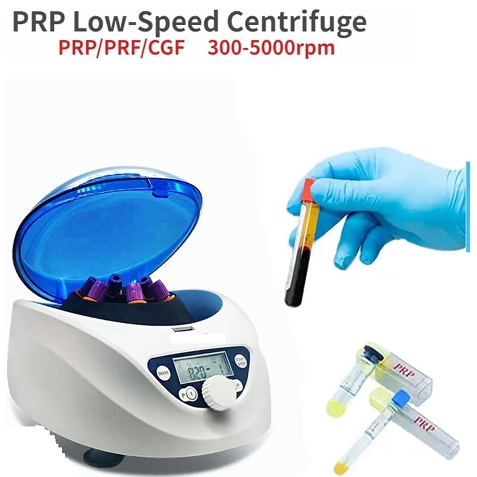 Zentrifuge, Laborzentrifuge Mit LCD-Display, 300–5000 U/min Geschwindigkeitsregelung, Maximale Zentrifugalkraft 2600 X G, Überdrehzahl-Sicherheitsschutz, Für Medizin, Labor, Biologie
