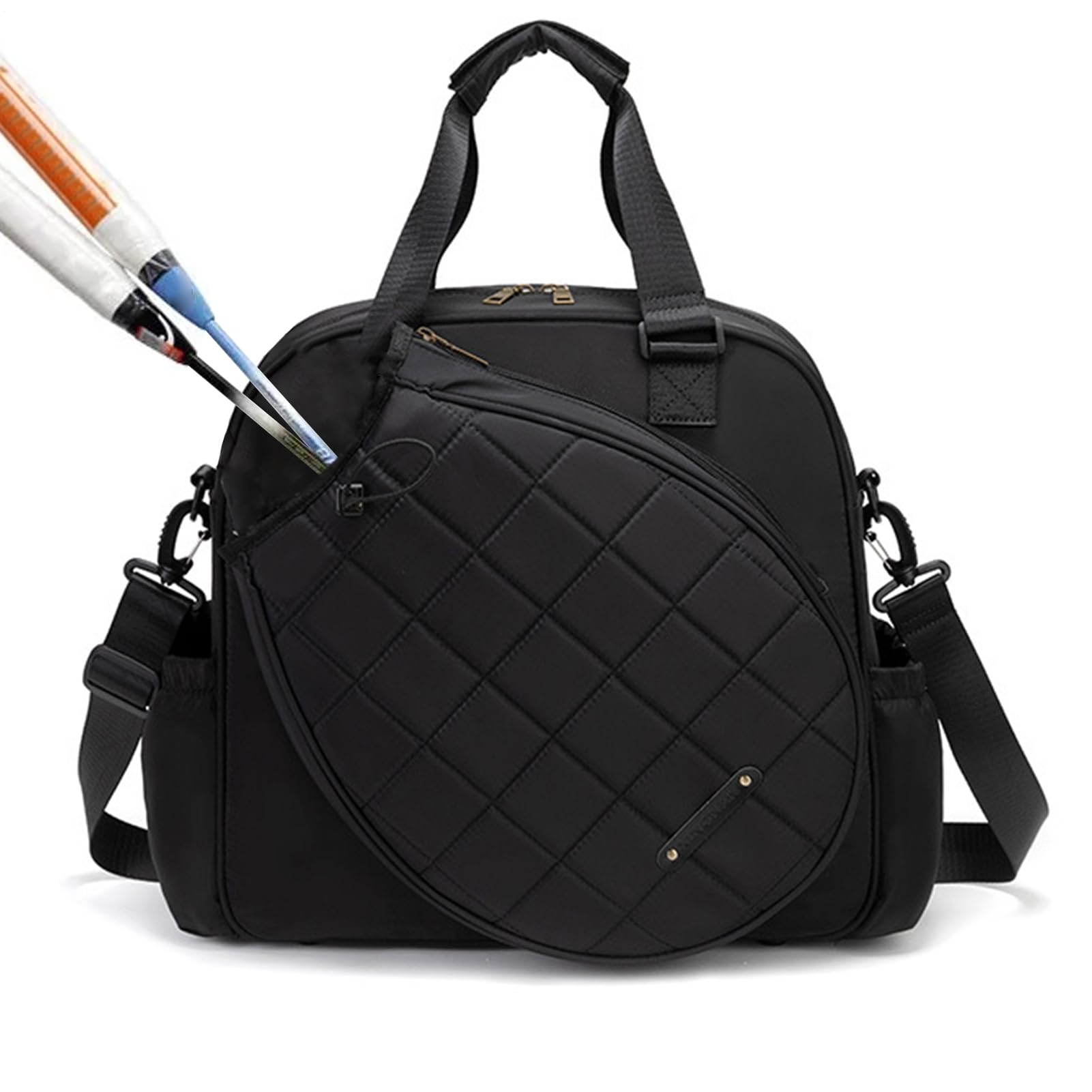 Borsa per racchette da tennis – Borsa da badminton di grande capacità | Imbracatura per racchette da tennis con tracolla regolabile, manico, adatta per racchette da badminton