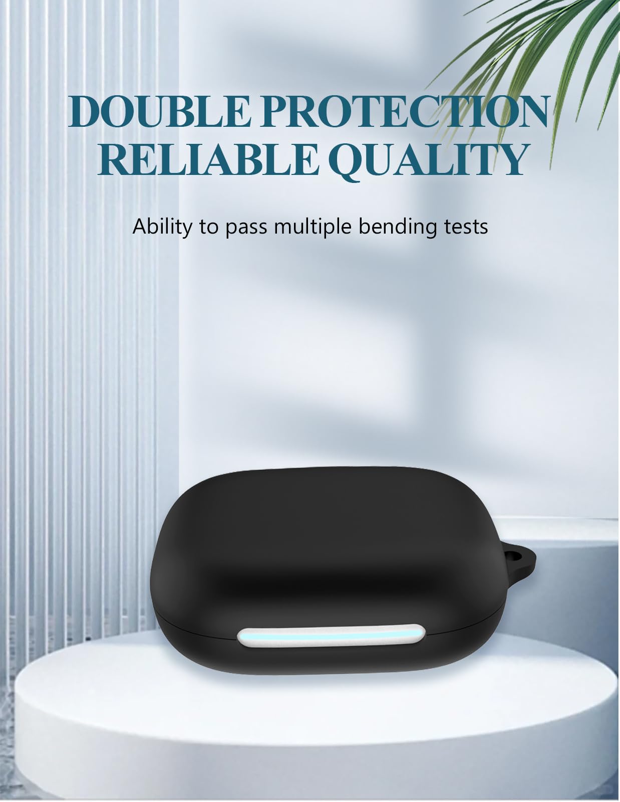 NOUKAJU Silicone Protective Case For Soundcore AeroFit 2 - Shockproof Cover With Carabiner