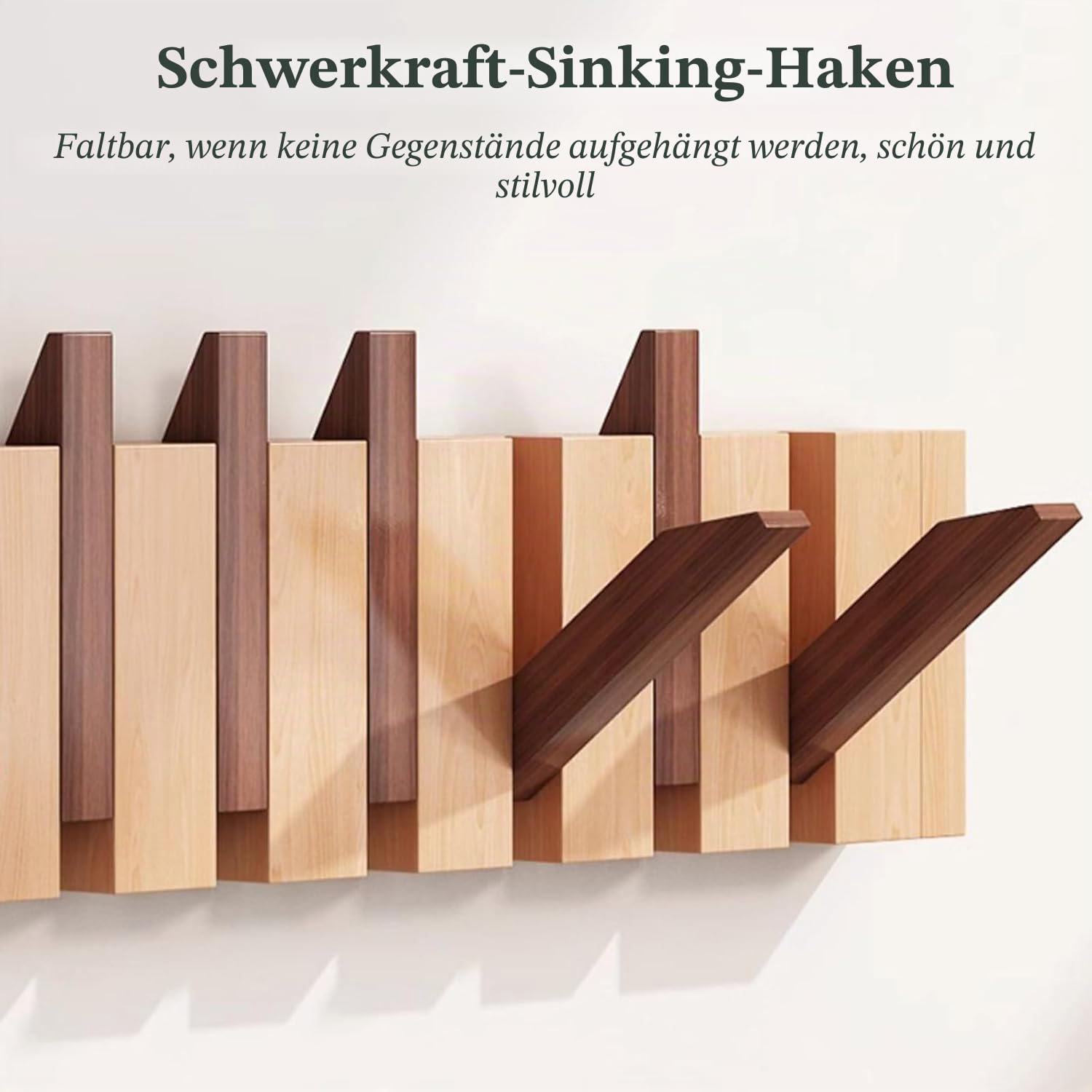 Kleiderhaken Wandhalterung – Klappbare Hakenleiste im Klavier-Stil, robuster Aufhänger für Mäntel, Hüte, Schlüssel, Bademäntel und Handtücher (Größe: 12 Haken)