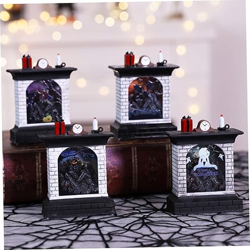 Miniatura 7 de Angoily Luces de chimenea de llama brillante para Halloween, accesorios de Halloween, lámpara de noche de Halloween, lámpara de chimenea, lámpara de