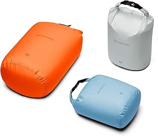 Bee Nestingバックパッキング用超軽量ドライバッグセット、スタッフバッグ 登山 スタッフバッグキャンプ、ハイキング、ボート遊び ,カヤック用の防水ドライバック、3パックの軽量スタッフサックセット 防水バッグ 防災バッグ