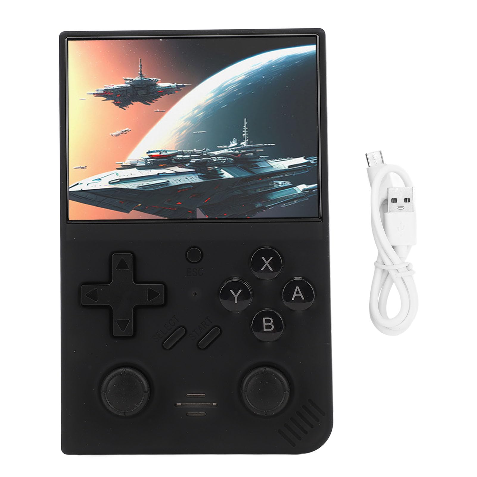 Przenośna Przenośna Konsola do Gier Retro 3,5-calowy Ekran IPS Karta Pamięci 64 GB Bateria 3000 MAh (BLACK)