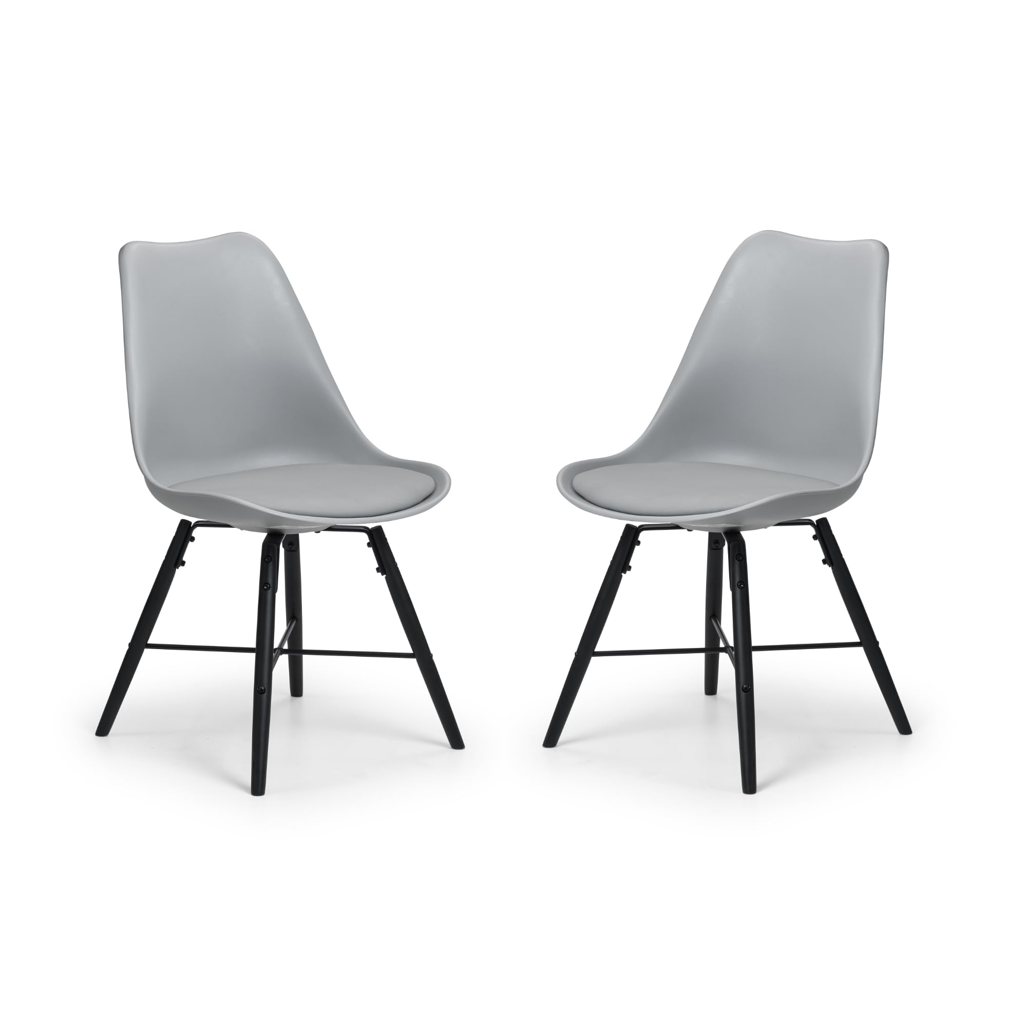 Julian Bowen Kari Dining Chair - Set of 2 - Grey/Black - Steel