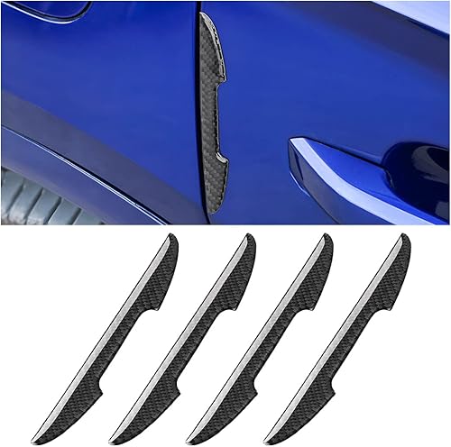 zipelo Adhesivo protector de manija de puerta de automóvil, 4 calcomanías de fibra de carbono antiarañazos, protectores de borde de manija de puerta