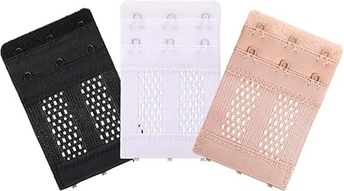 Miniatura 2 de RIENER Extensor de brasier, 12 piezas para mujer, 2 ganchos, correa de extensión suave y cómoda, 3 fijaciones, negro, blanco y nude, Negro, Blanco y
